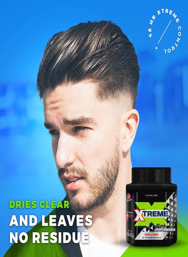 Xtreme Black Performance Hair Styling Gel for Men, Alcohol-Free, 48-Hour Control, 8.8 oz, 3 Pack - Image 4
